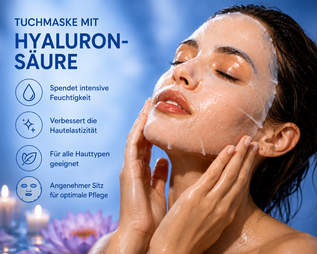 💙 Hyaluron Gesichtsmaske – Intensive Feuchtigkeit & Strahlender Glow