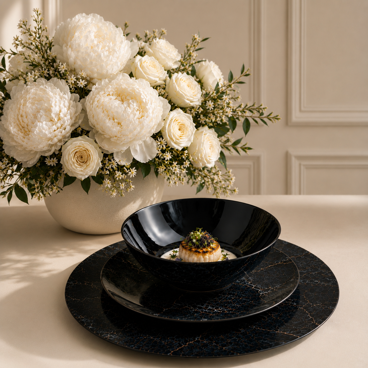 Dessertset Black Marble – 3-teilig