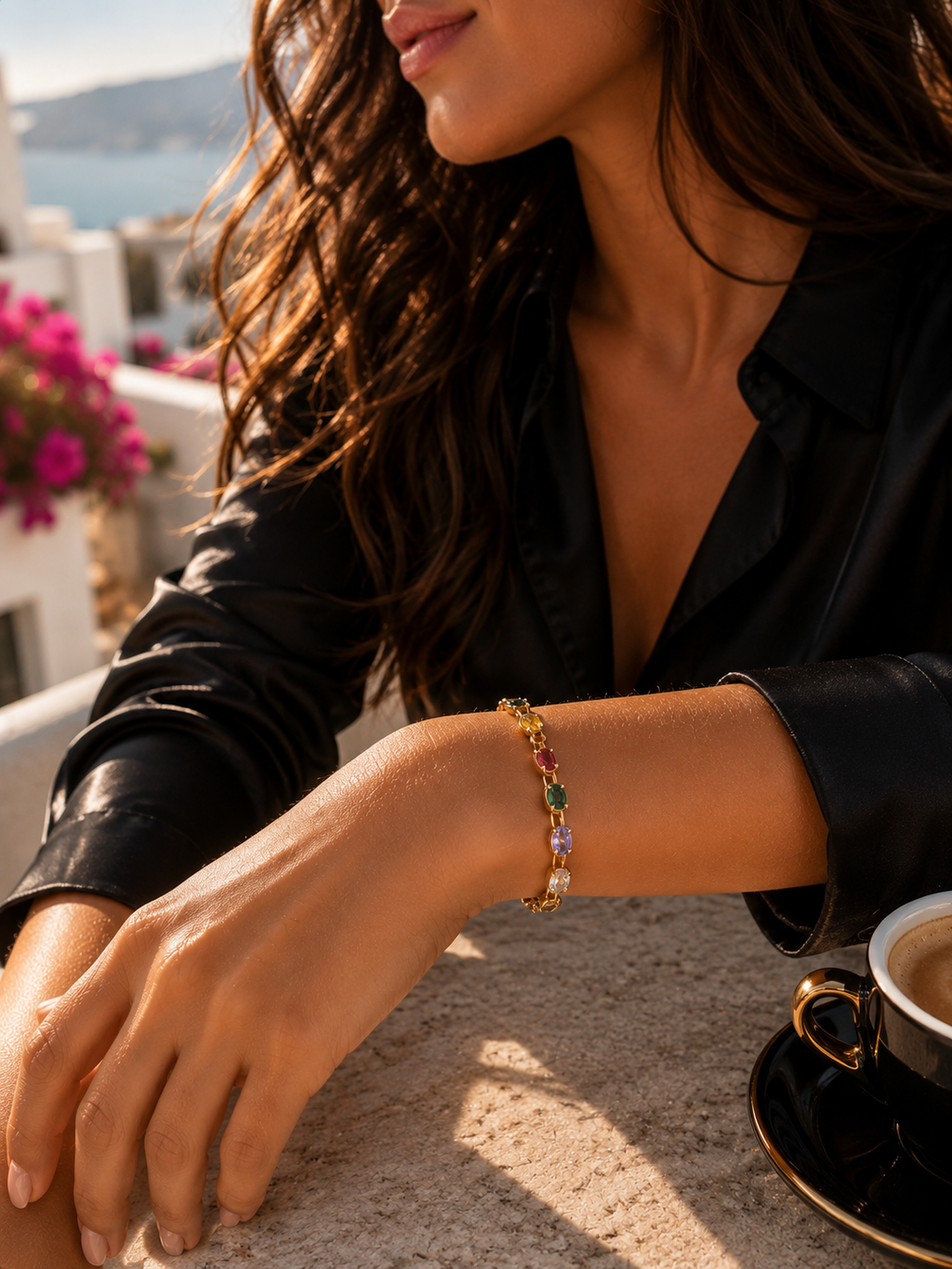 Elegantes Armband mit bunten Zirkonia – 18–19,5 cm | Wasserfest & nickelfrei