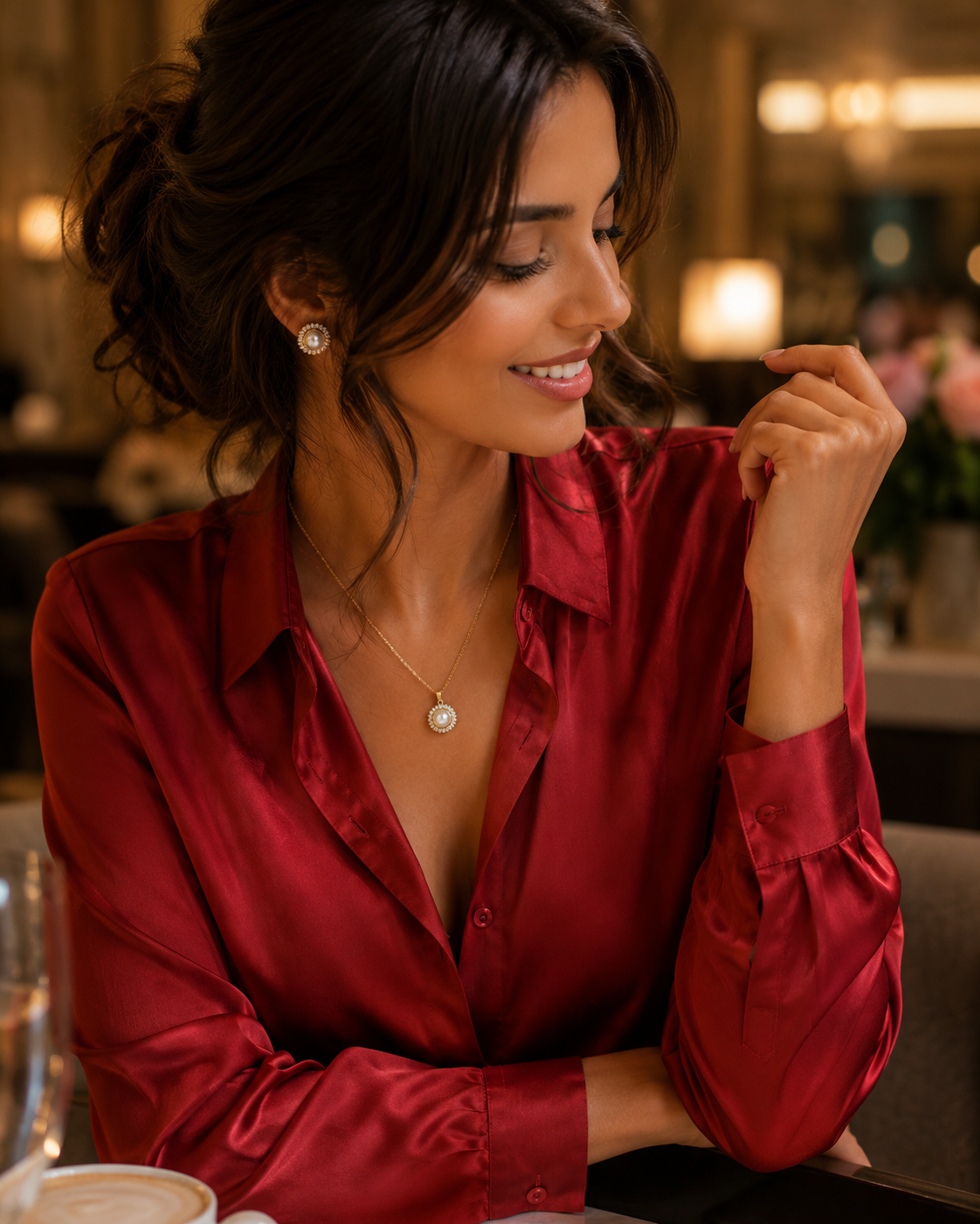 Elegantes Schmuckset mit Perle – Ohrstecker & Anhänger