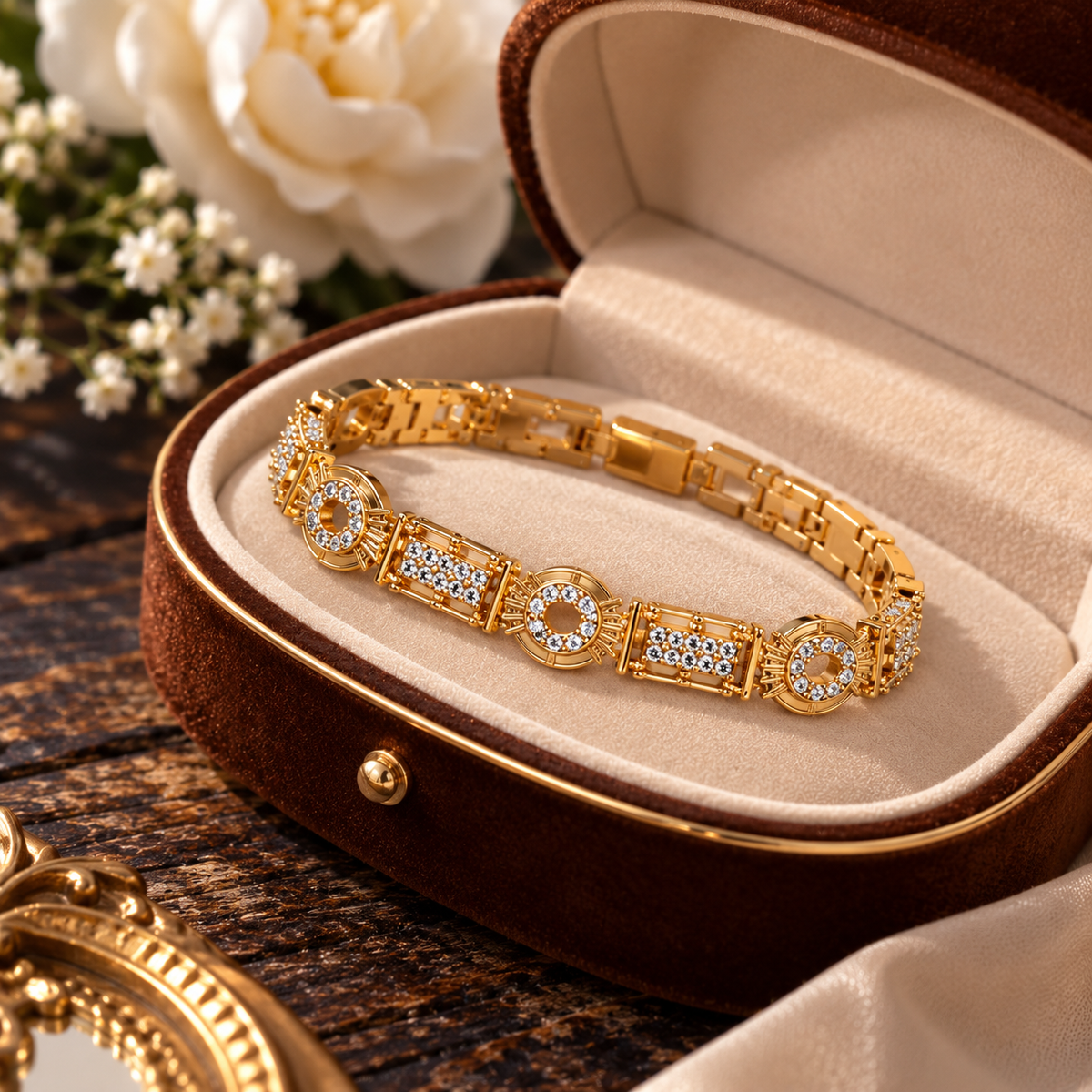 Elegantes 18K vergoldetes Zirkonia-Armband ✨