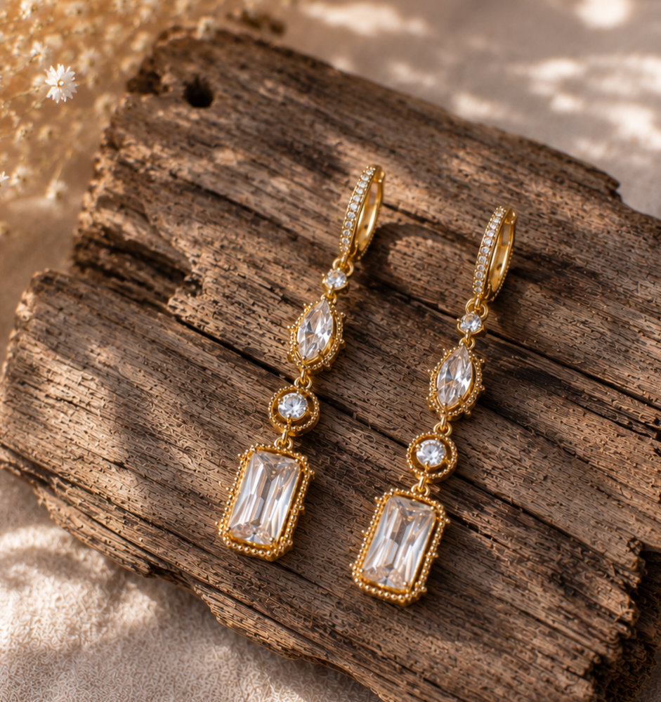 Elegante Statement-Ohrringe mit funkelnden Zirkonia ✨
