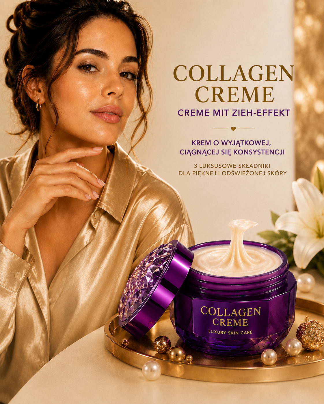 Collagen Creme mit Zieh-Effekt – Luxuspflege für strahlend schöne Haut
