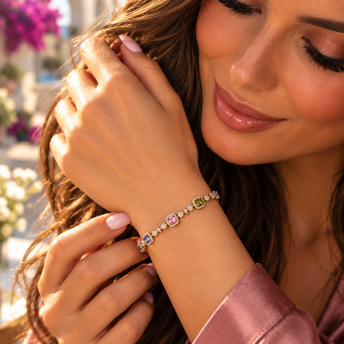 Elegantes Armband mit bunten Zirkonia ✨