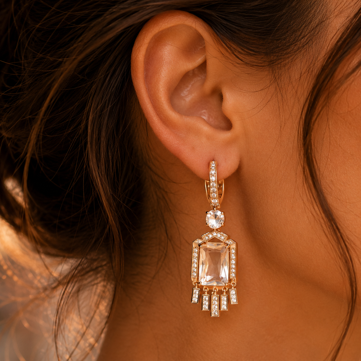 Golden Glamour – Elegante Ohrringe mit Zirkonia