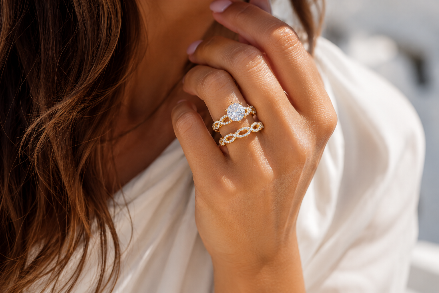Eleganter Ring-Set mit Zirkonia – Größe 9 | Wasserfest & nickelfrei