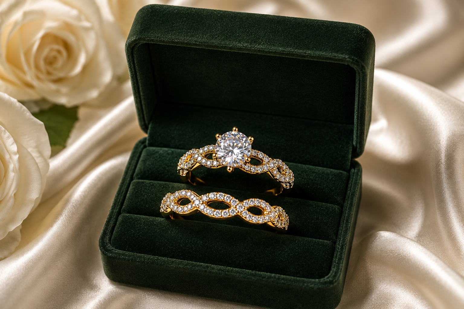 Eleganter Ring-Set mit Zirkonia – Größe 9 | Wasserfest & nickelfrei