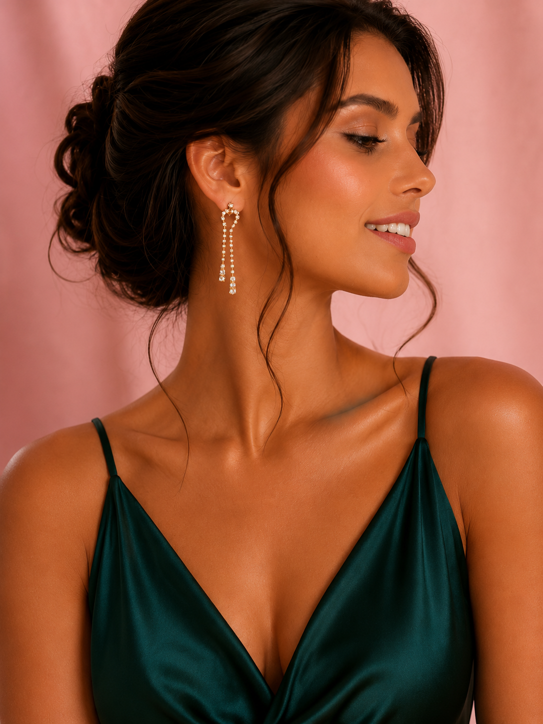 Elegante Zirkonia Ohrstecker mit doppeltem Anhänger – 18K Gold ✨