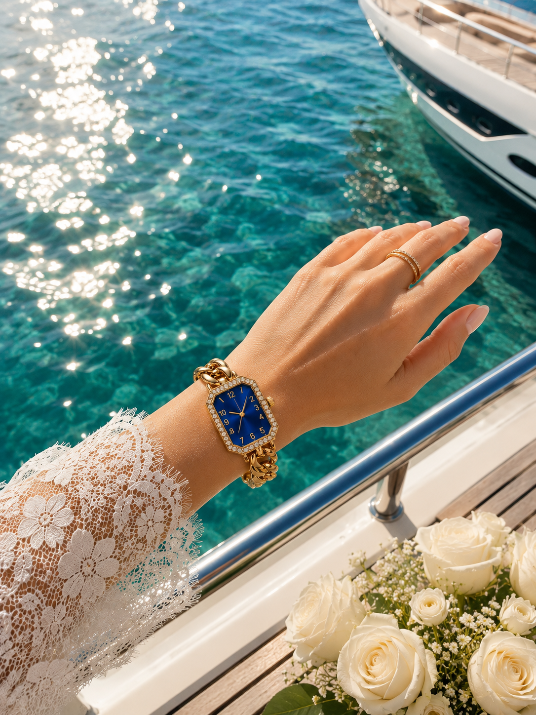 💙✨ Grafika – Damenuhr „Royal Blue Chain“ ✨💙