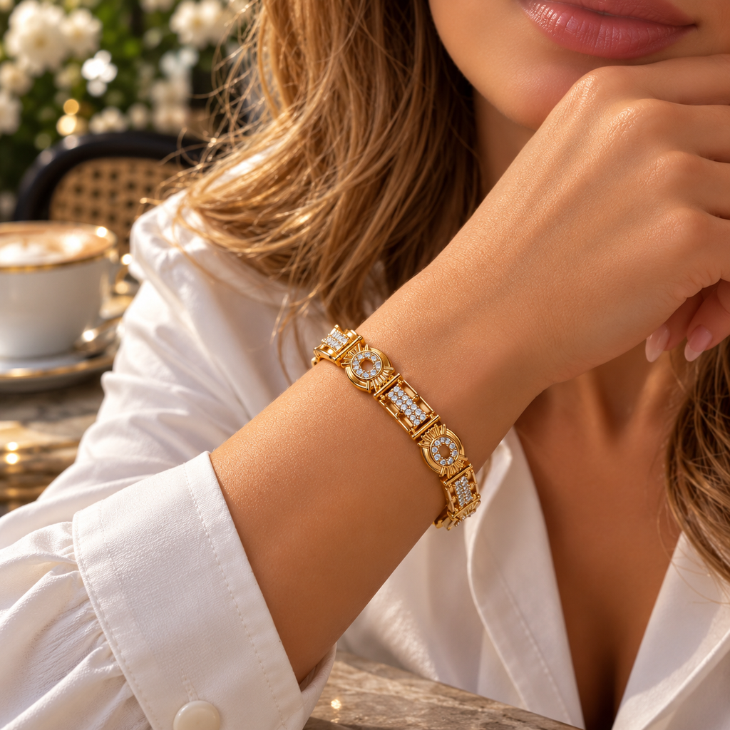 Elegantes 18K vergoldetes Zirkonia-Armband ✨