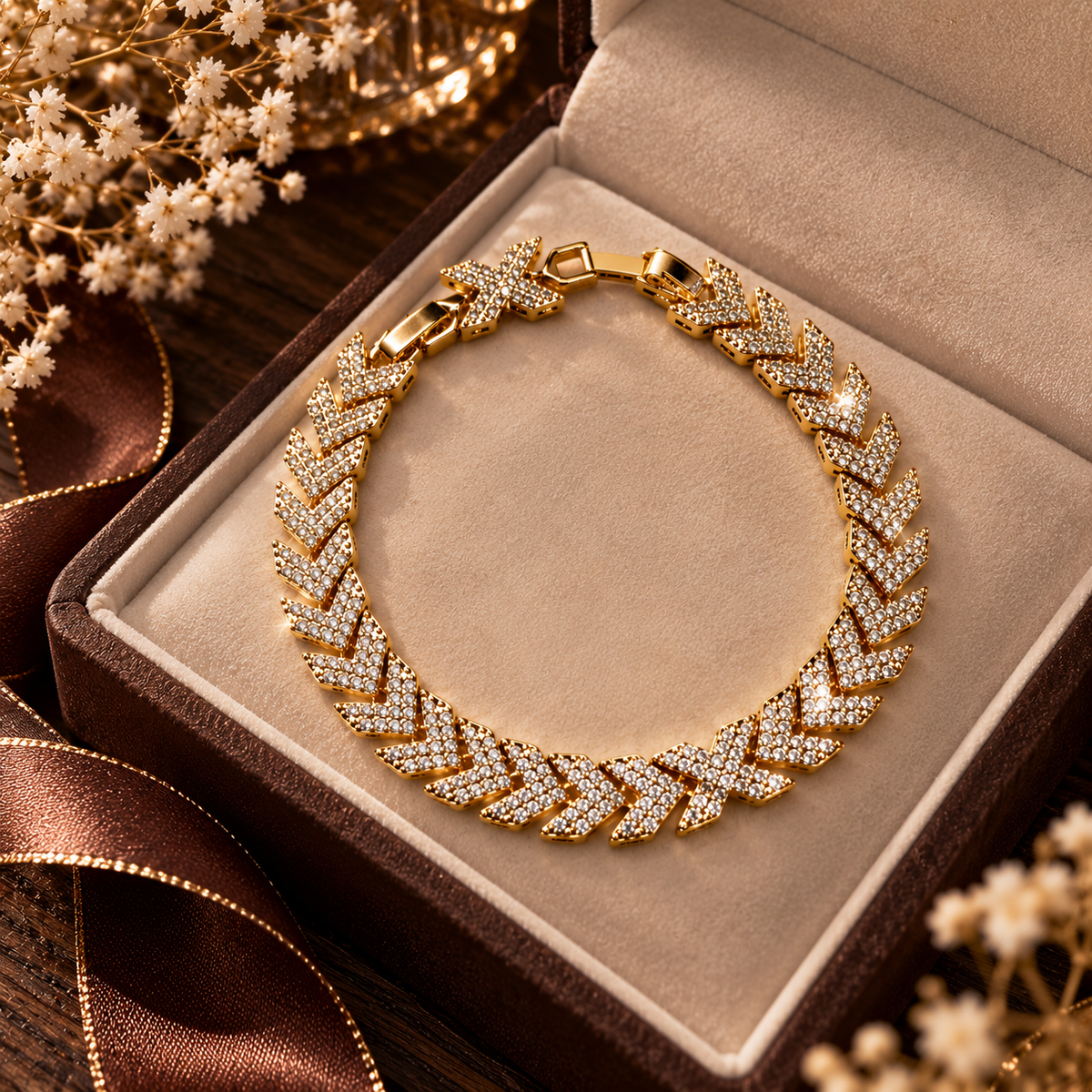 Goldenes Damenarmband mit Zirkonia ✨
