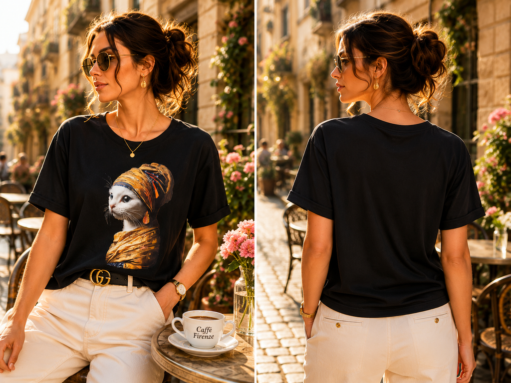 CAT ART T-SHIRT