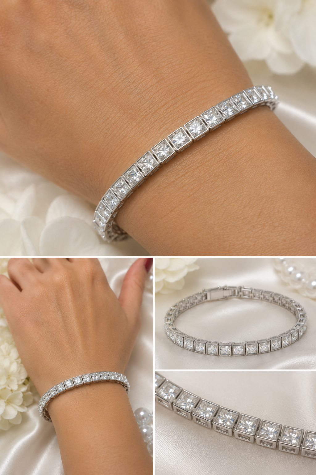 💎 Platinum Sparkle – Luxus Tennis-Armband mit funkelnden Zirkonia ✨