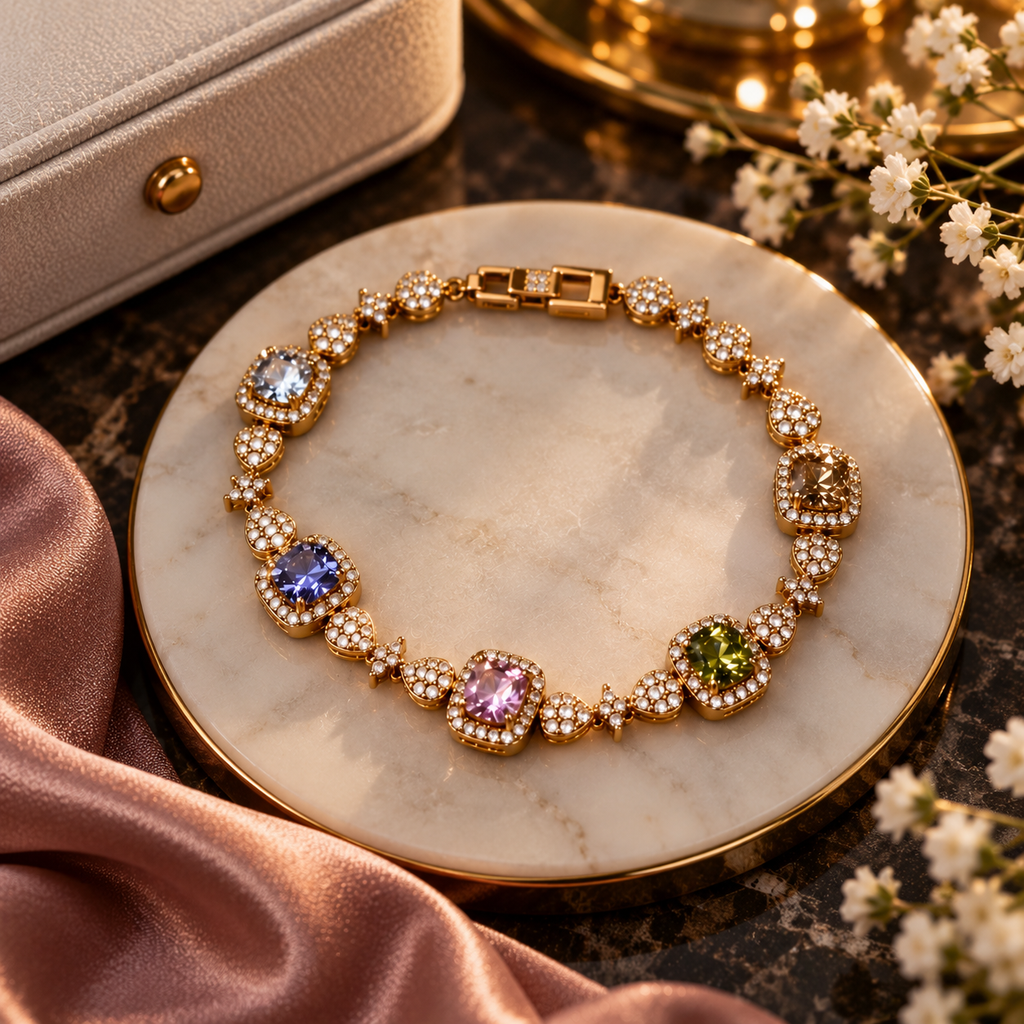 Elegantes Armband mit bunten Zirkonia ✨