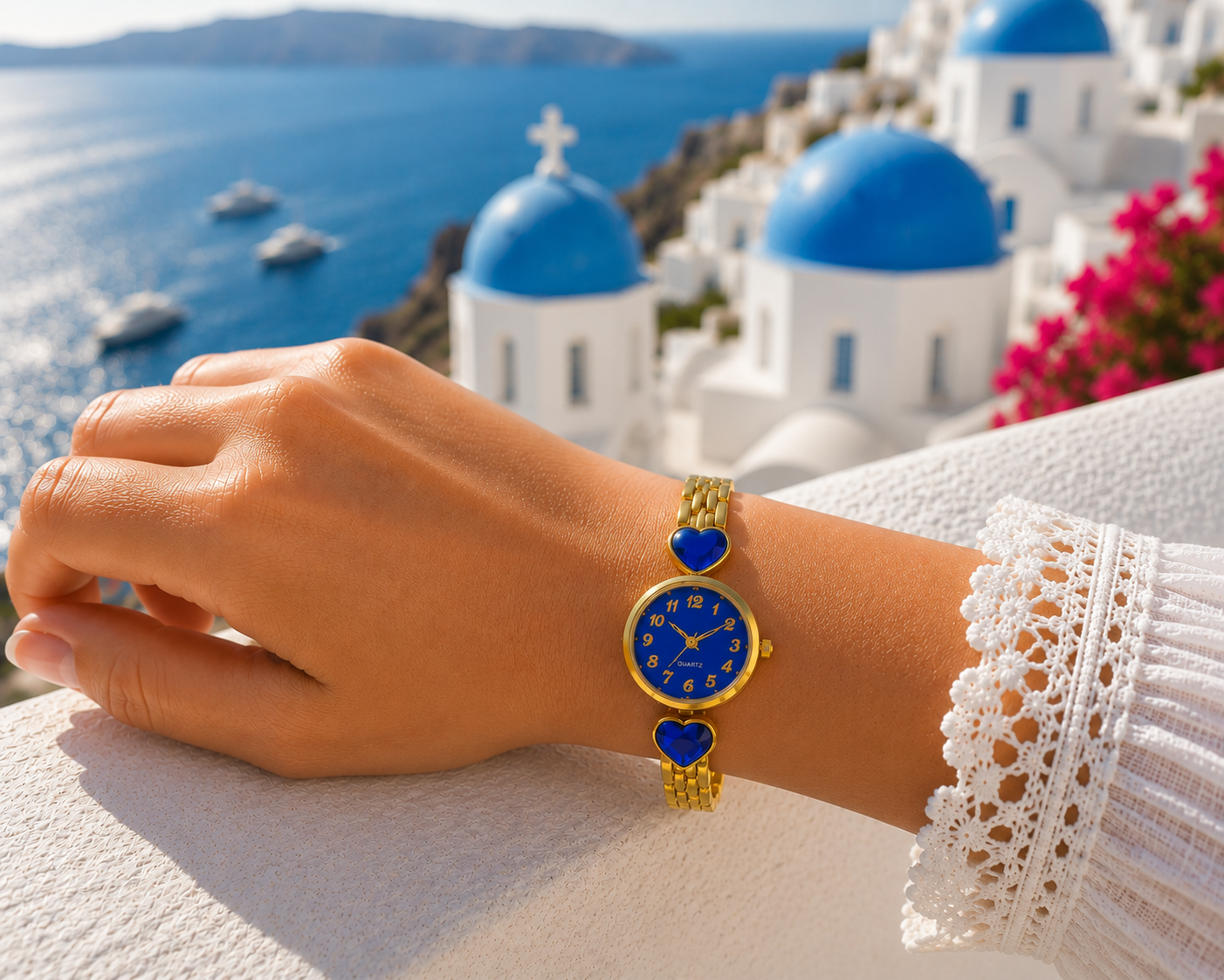 Blue Heart Luxury Watch – Damenuhr aus Edelstahl