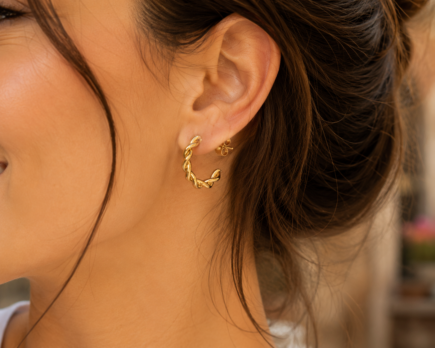 Elegante Twist-Creolen aus chirurgischem Stahl 18K vergoldet – Ø 2,5 cm ✨