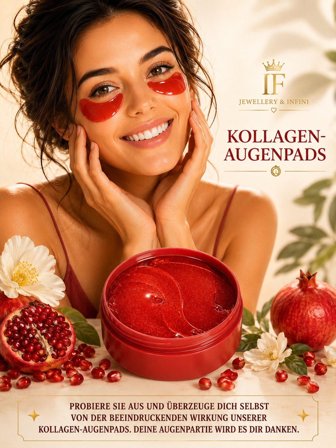 Granatapfel – Kollagen-Augenpads (60 Stück)