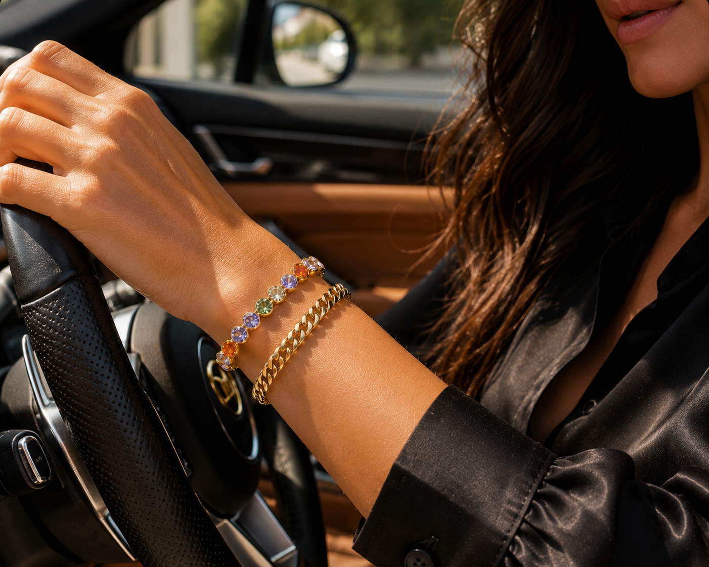 Elegantes Armband-Set mit bunten Zirkonia – 18–19,5 cm | Wasserfest & nickelfrei