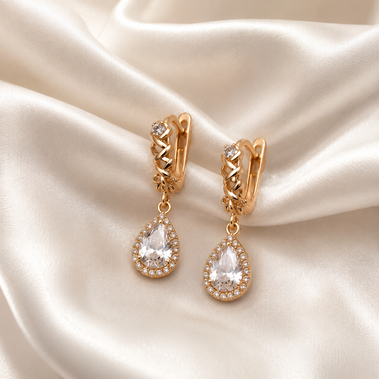 Elegante Tropfenohrringe aus chirurgischem Stahl 18K vergoldet – 2,5 cm