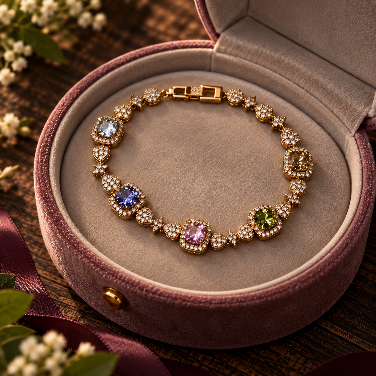 Elegantes Armband mit bunten Zirkonia ✨