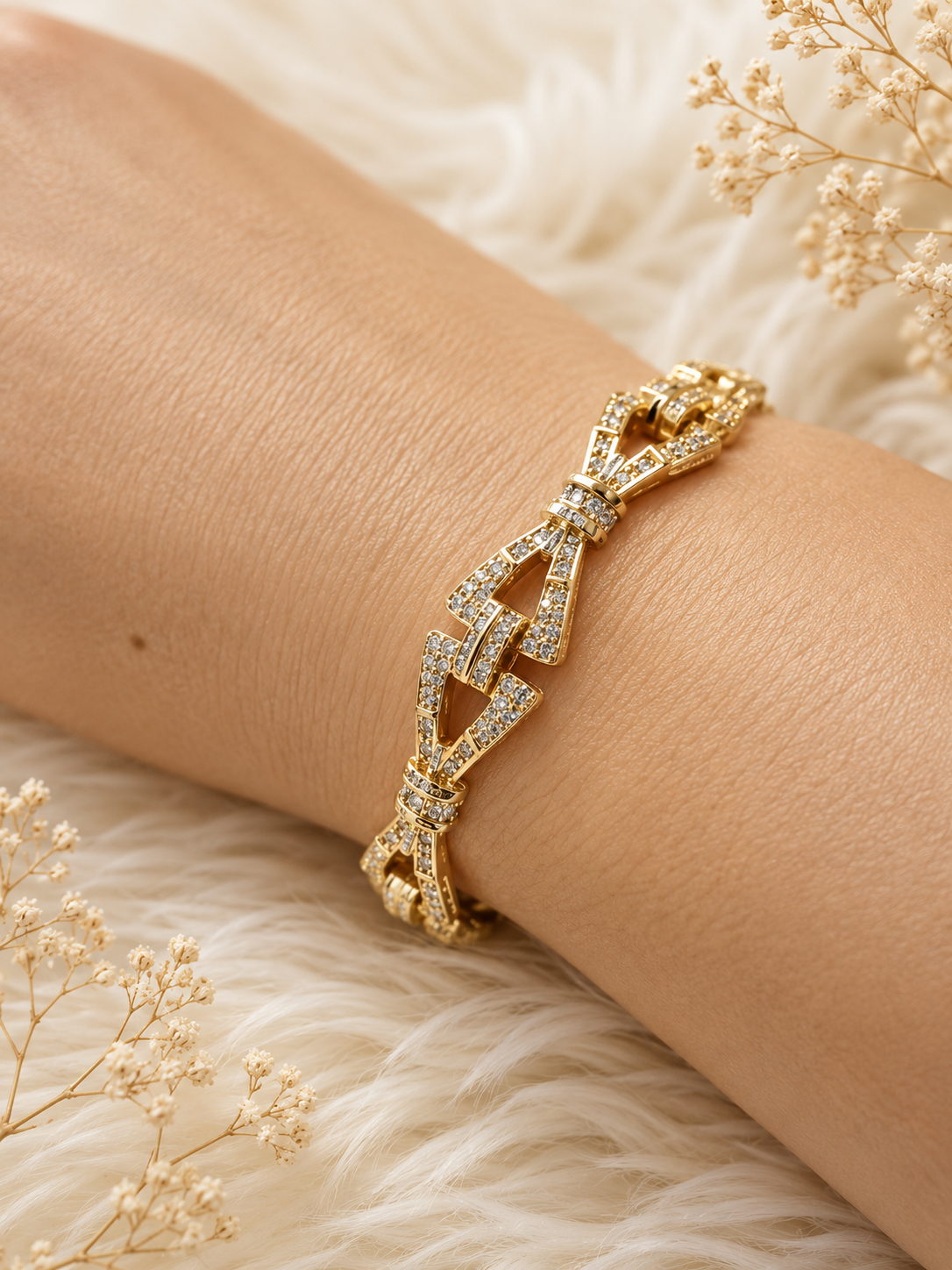 ✨ Luxus Armband „Golden Majesty“ – 18K Vergoldet & Zirkonia ✨