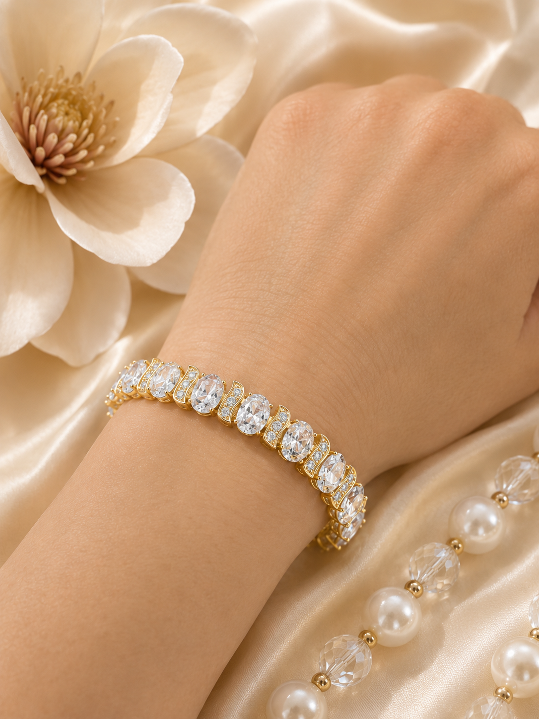 Luxus-Armband „Royal Crystal“ – Funkelnde Zirkonia & 18K Vergoldung