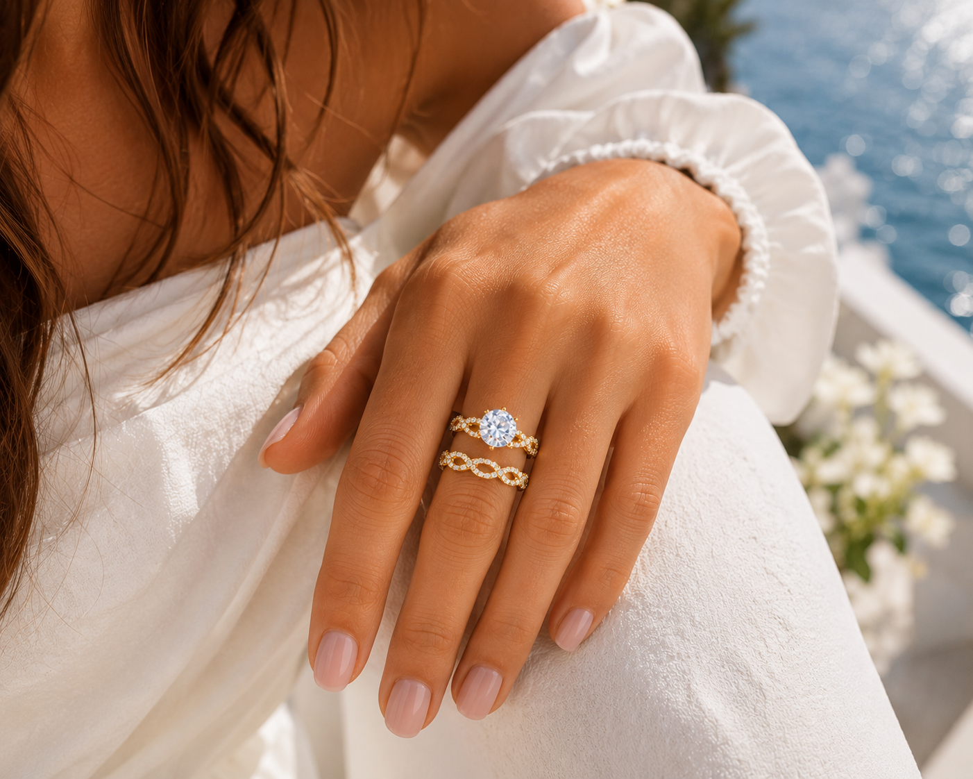 Eleganter Ring-Set mit Zirkonia – Größe 9 | Wasserfest & nickelfrei