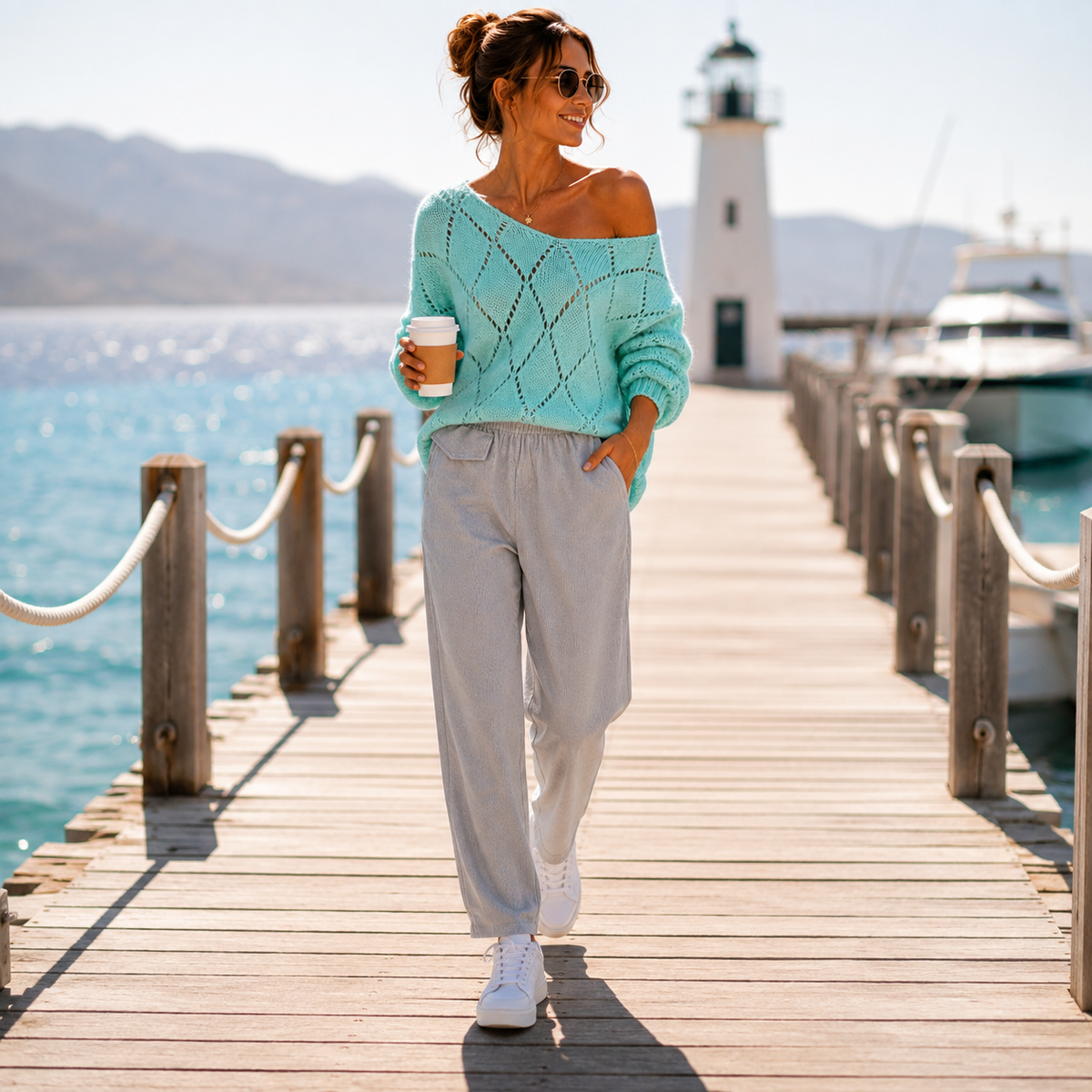 Oversize Strickpullover Mint mit Wolle – Made in Italy 🇮🇹