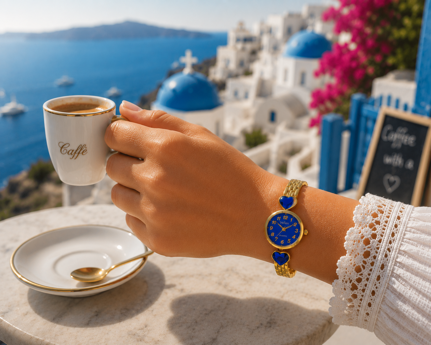 Blue Heart Luxury Watch – Damenuhr aus Edelstahl