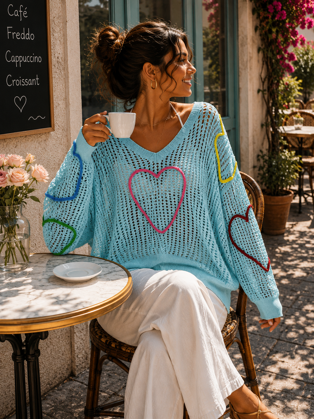 Leichter Feinstrick-Pullover aus Viskose – Kunstvolles Design