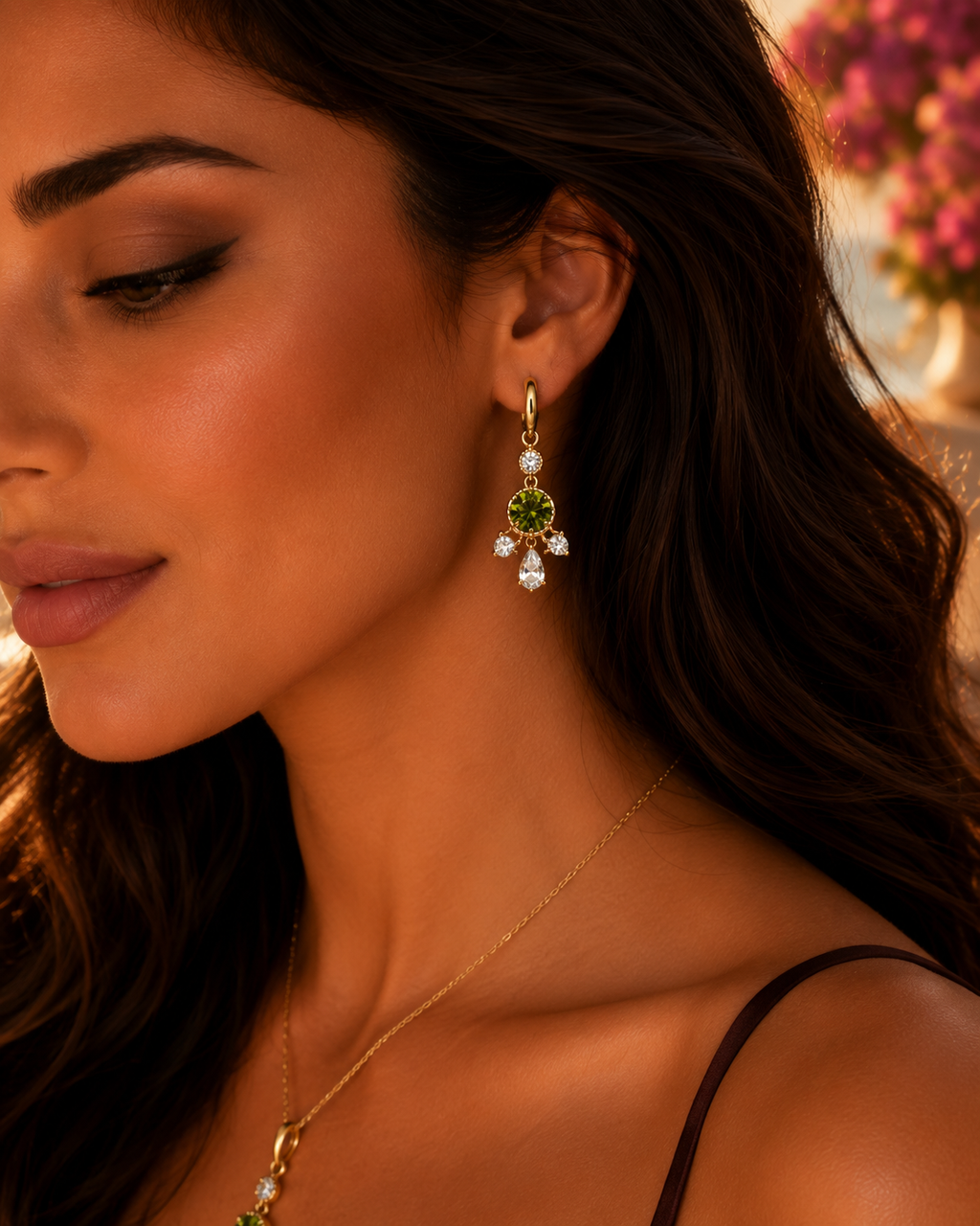 💚 Elegantes Schmuckset mit pistaziengrüner ZirkoniaHinweis: