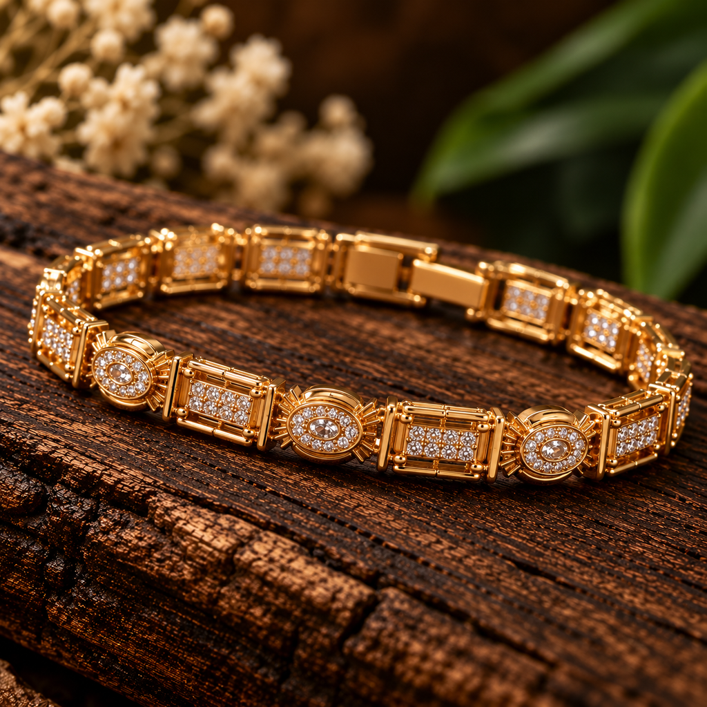 Elegantes 18K vergoldetes Zirkonia-Armband ✨