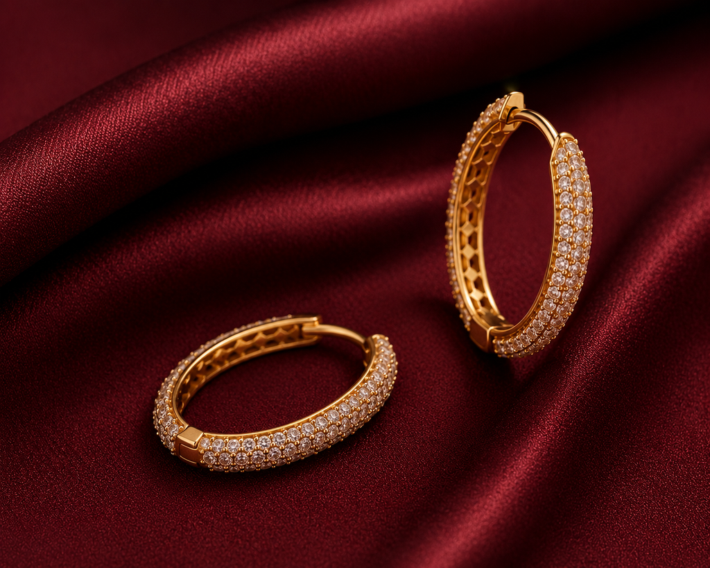 Elegante ovale Creolen mit funkelnden Zirkonia