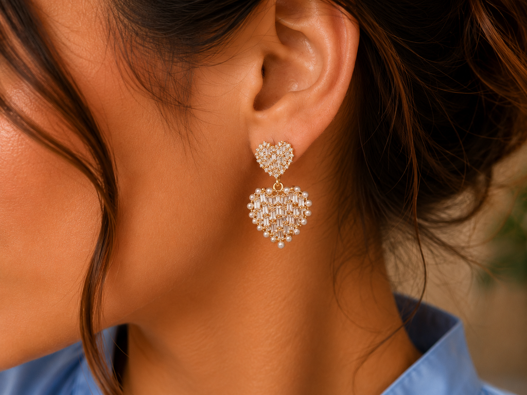 Pearl Heart – Elegante Herz-Ohrstecker