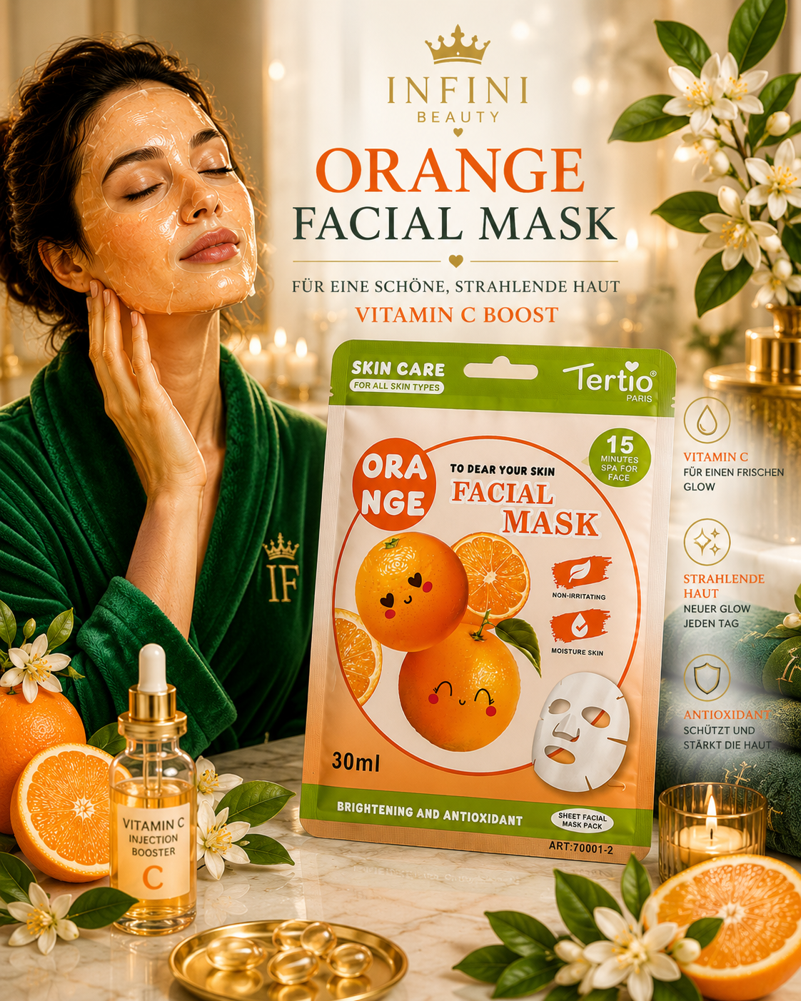 Orange Vitamin C Glow Gesichtsmaske | 30 ml 🍊✨