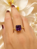 👑 Royal Violet Ring – Chirurgischer Stahl 18K vergoldet Gr.8 💜✨