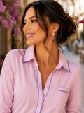 Amethyst Farbe Heart – Elegante Ohrstecker 💜