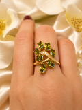 ✨ Exklusiver Goldring „Green Leaf“ mit grünen Zirkonia Größe 8 ✨