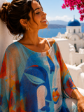 Leichter Feinstrick-Pullover im mediterranen Design
