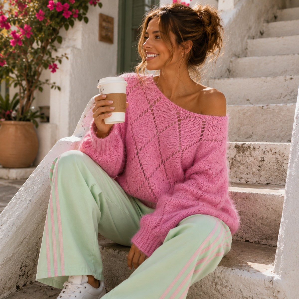 Flauschiger Oversize Pullover Rosa 💗